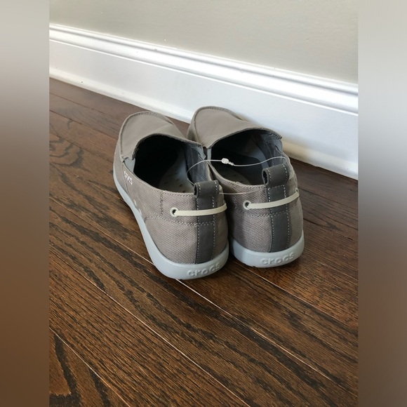 *NEW* Crocs Men’s 13 Walu Syn Slate Gray Slip-On Canvas Loafers main image 7